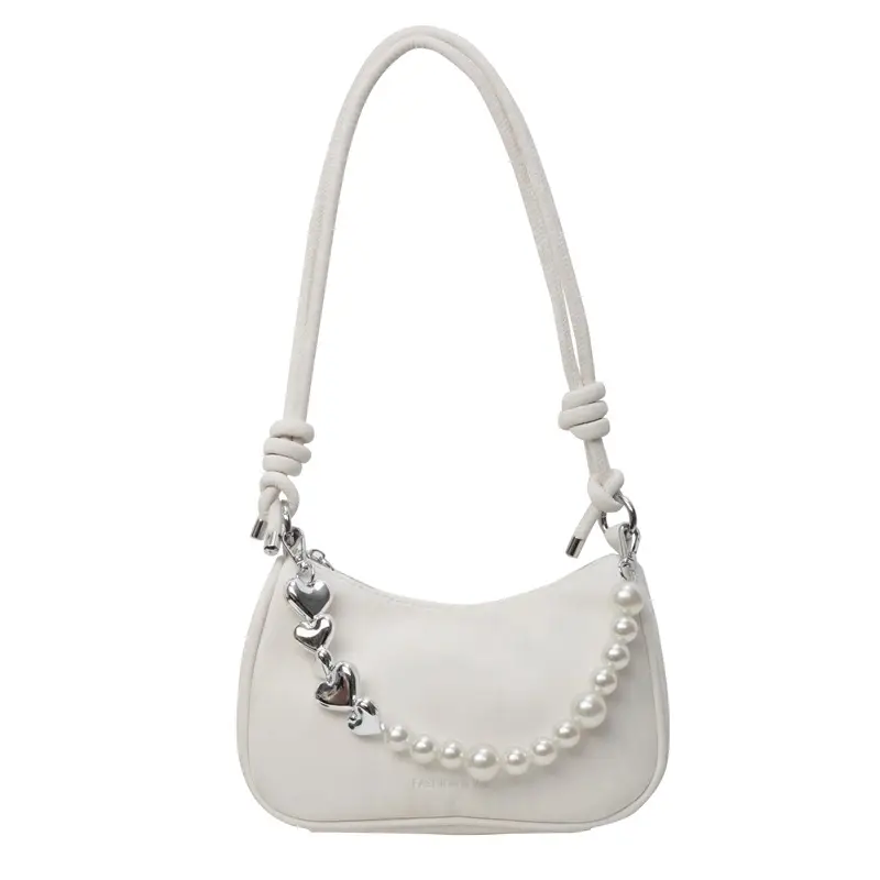 Women's Pearl Beaded Shoulder Bag Grey 2024 - Image 9