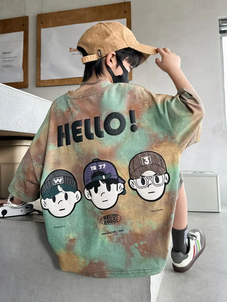 Summer T-shirt for Boys Cartoon Print Puffy Cotton - Image 5