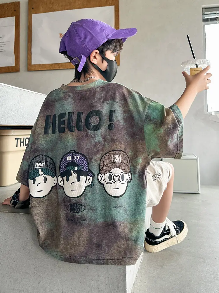 Summer T-shirt for Boys Cartoon Print Puffy Cotton - Image 6