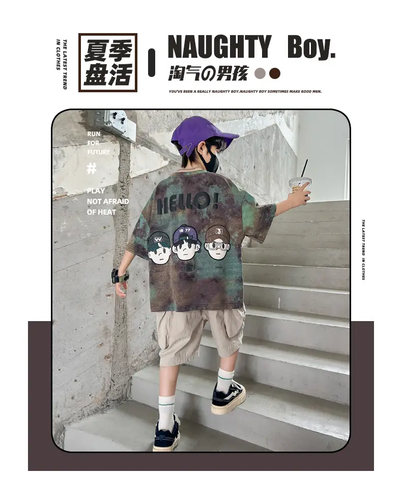 Summer T-shirt for Boys Cartoon Print Puffy Cotton — feature 11