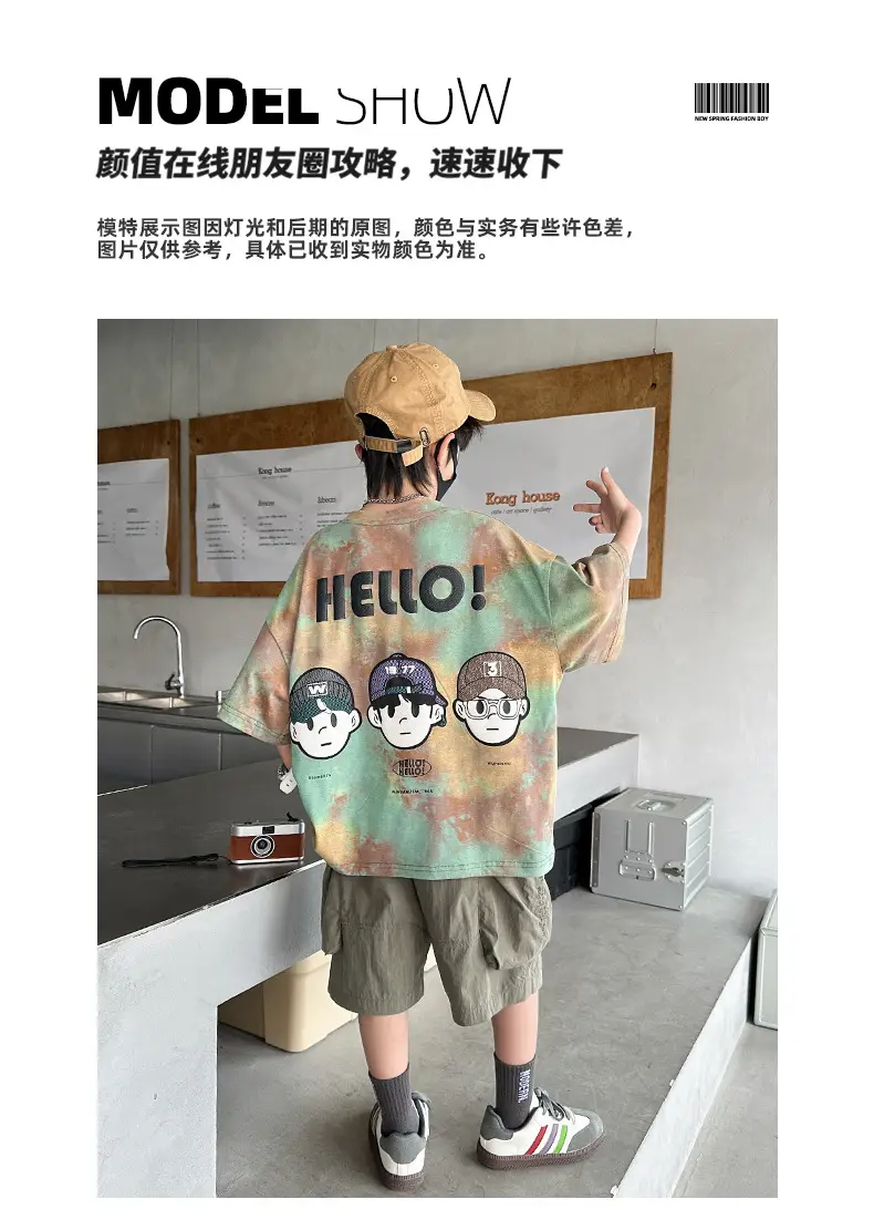 Summer T-shirt for Boys Cartoon Print Puffy Cotton — feature 15