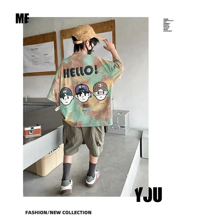 Summer T-shirt for Boys Cartoon Print Puffy Cotton — feature 18