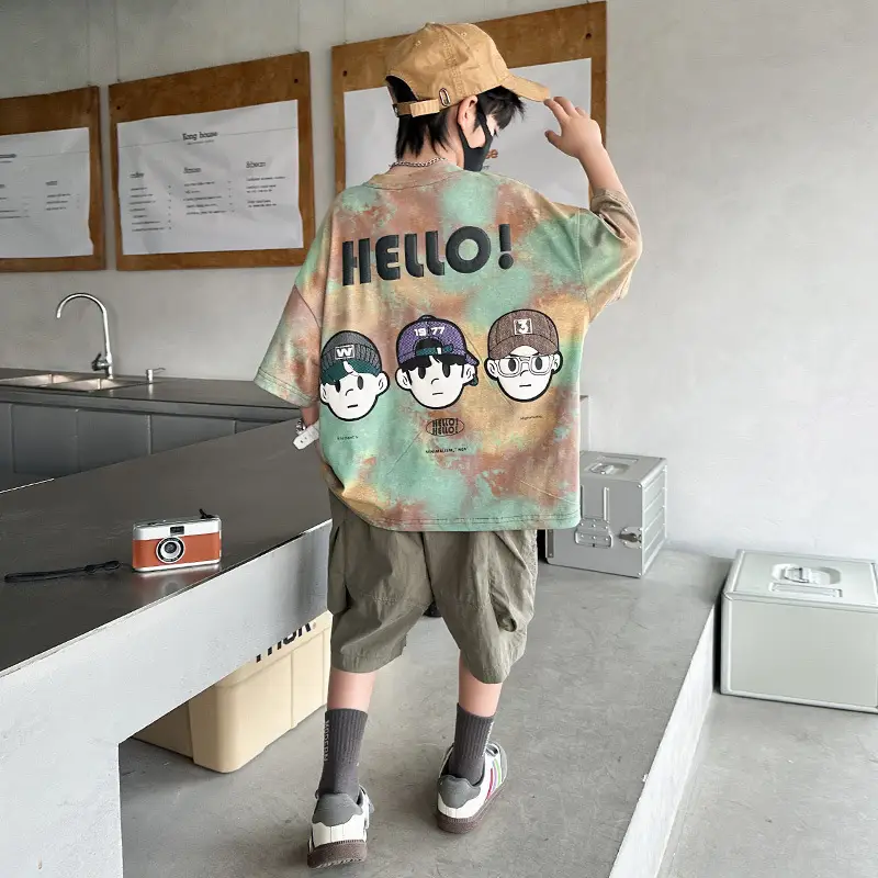 Summer T-shirt for Boys Cartoon Print Puffy Cotton — feature 2