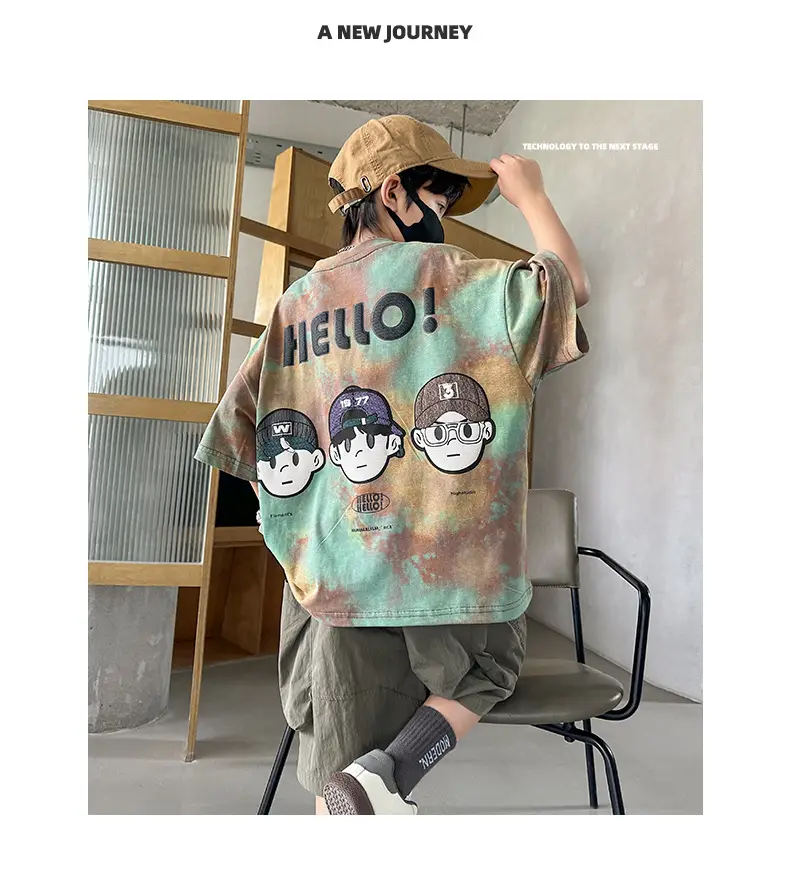 Summer T-shirt for Boys Cartoon Print Puffy Cotton — feature 20