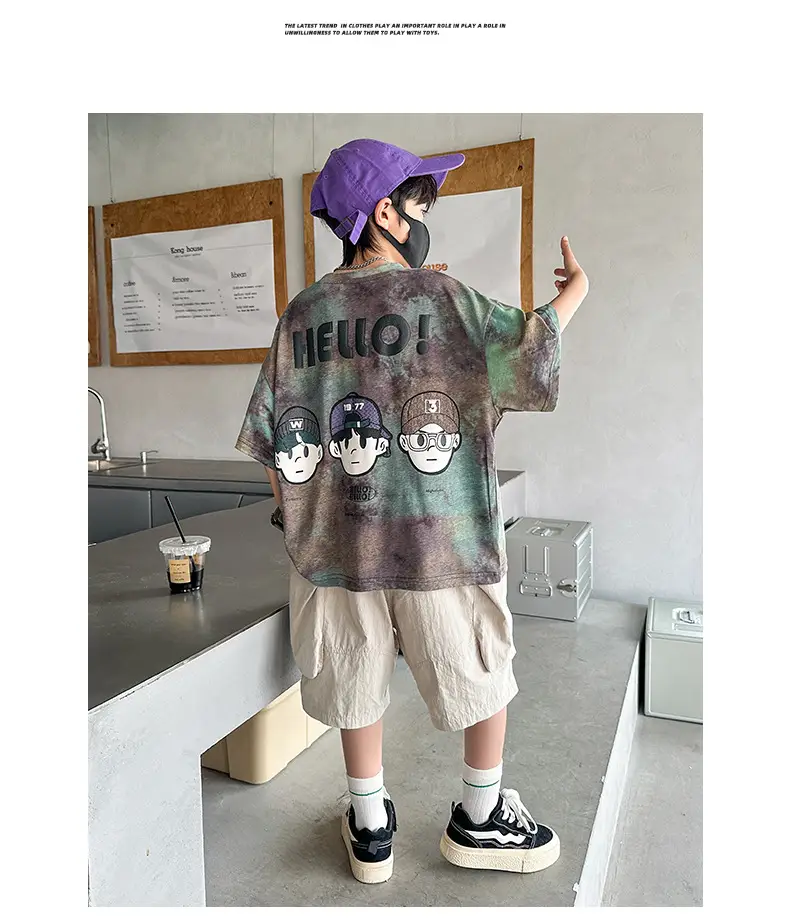 Summer T-shirt for Boys Cartoon Print Puffy Cotton — feature 22