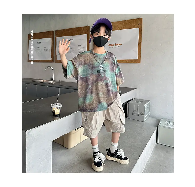 Summer T-shirt for Boys Cartoon Print Puffy Cotton — feature 24