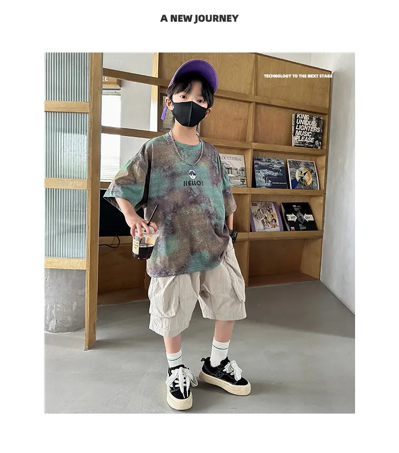 Summer T-shirt for Boys Cartoon Print Puffy Cotton — feature 27