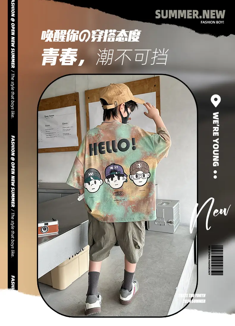 Summer T-shirt for Boys Cartoon Print Puffy Cotton — feature 8
