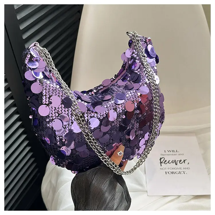 Black Sequin Shoulder Bag for Women 2024 Spring Summer — feature 24