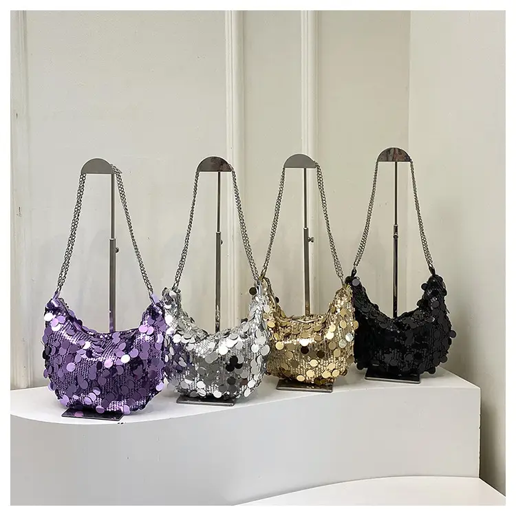 Black Sequin Shoulder Bag for Women 2024 Spring Summer — feature 25