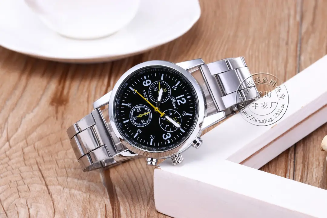 Aliexpress Watch Geneva Three-Eye Six-Hand Steel Band Quartz Watch Fashion Wristwatch Multifunctional Men's Watch — feature 5
