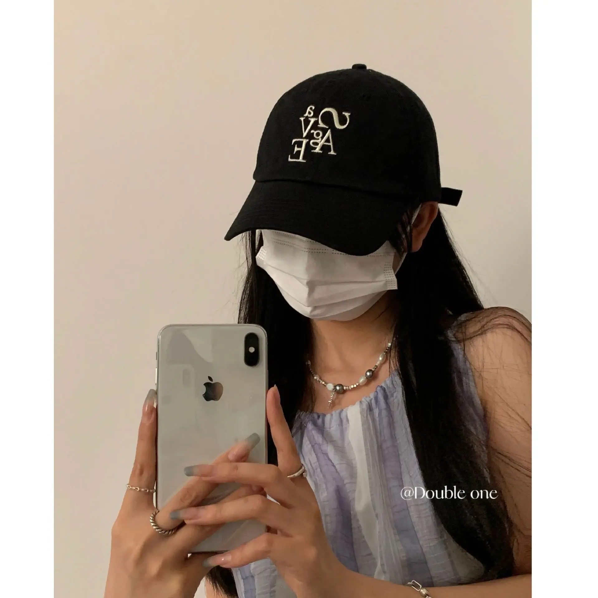 Women Black Baseball Cap with Embroidered Design - Image 15
