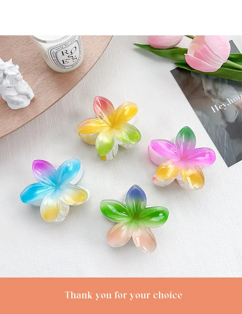 Super Fairy New Five-Petal Flower Hairpin Clip Colorful Contrast — feature 10