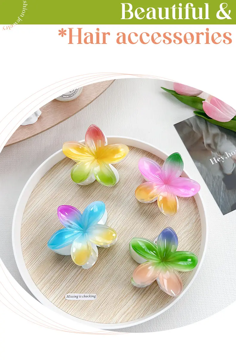 Super Fairy New Five-Petal Flower Hairpin Clip Colorful Contrast — feature 3