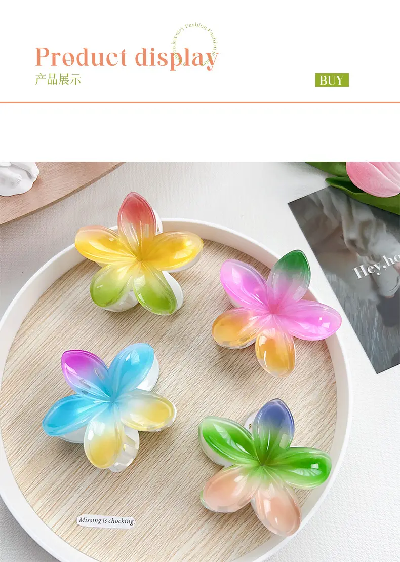 Super Fairy New Five-Petal Flower Hairpin Clip Colorful Contrast — feature 5