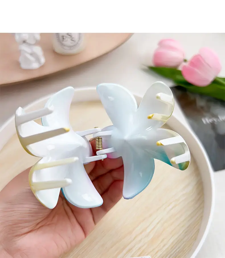 Super Fairy New Five-Petal Flower Hairpin Clip Colorful Contrast — feature 6