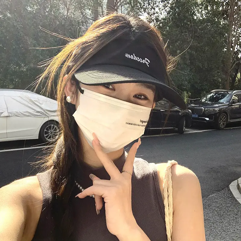 Women's White UV Visor Cap Set with Adjustable Strap - Image 5
