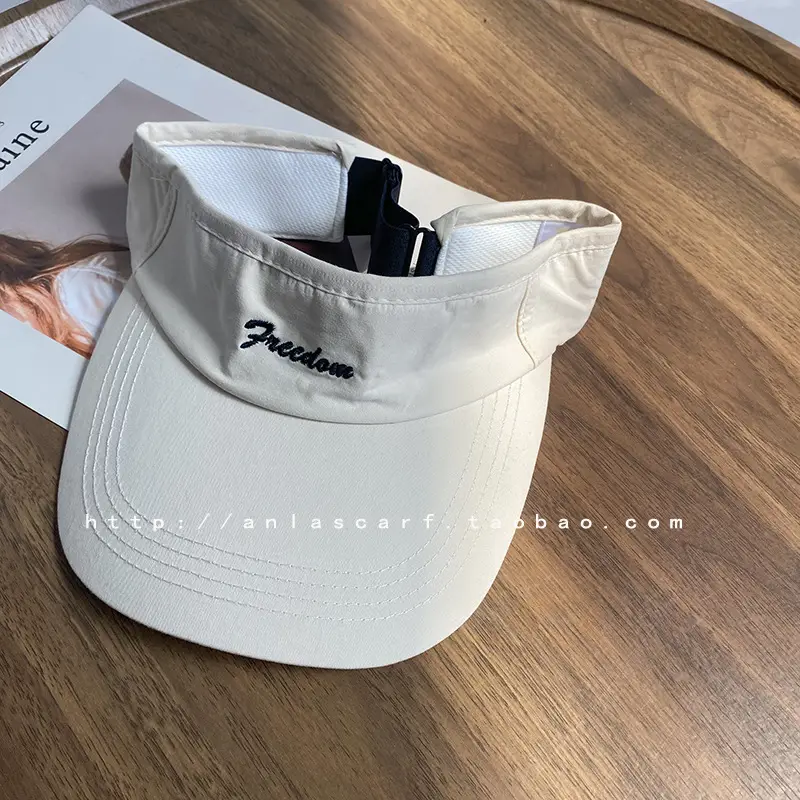 Women's White UV Visor Cap Set with Adjustable Strap - Image 3