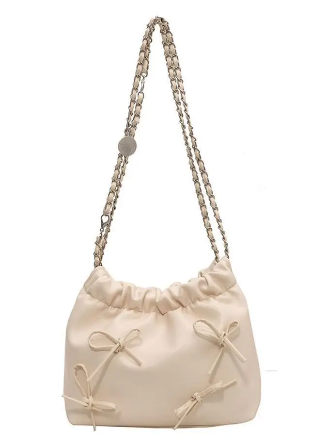 Pink Embroidered Chain Crossbody Bag for Women - Image 8