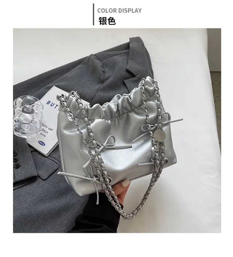 Pink Embroidered Chain Crossbody Bag for Women — feature 11