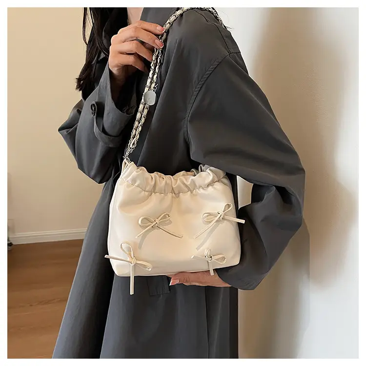 Pink Embroidered Chain Crossbody Bag for Women — feature 17