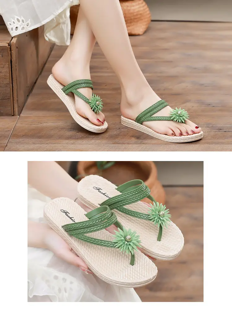 Fairy Style Flip Flops Women's Summer Flat Plastic Soft Bottom Comfortable Cyber Celebrity Two-Wear Sandals Flip Flops Sandals Flip Flops — feature 17