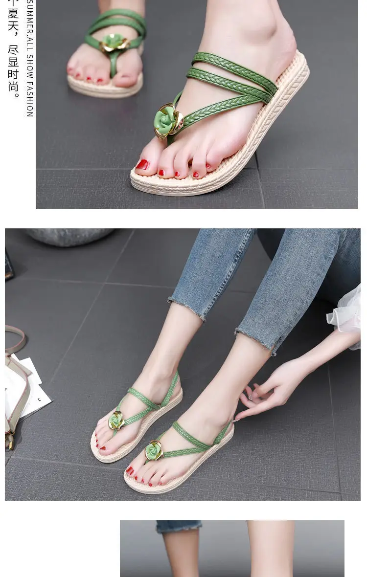 Fairy Style Flip Flops Women's Summer Flat Plastic Soft Bottom Comfortable Cyber Celebrity Two-Wear Sandals Flip Flops Sandals Flip Flops — feature 26
