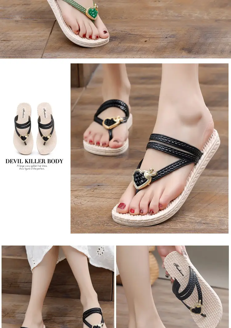 Fairy Style Flip Flops Women's Summer Flat Plastic Soft Bottom Comfortable Cyber Celebrity Two-Wear Sandals Flip Flops Sandals Flip Flops — feature 33
