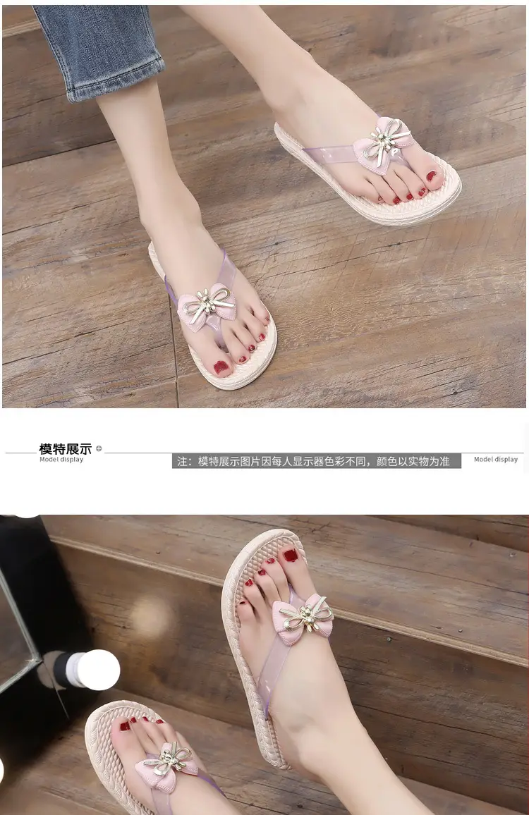 Fairy Style Flip Flops Women's Summer Flat Plastic Soft Bottom Comfortable Cyber Celebrity Two-Wear Sandals Flip Flops Sandals Flip Flops — feature 40