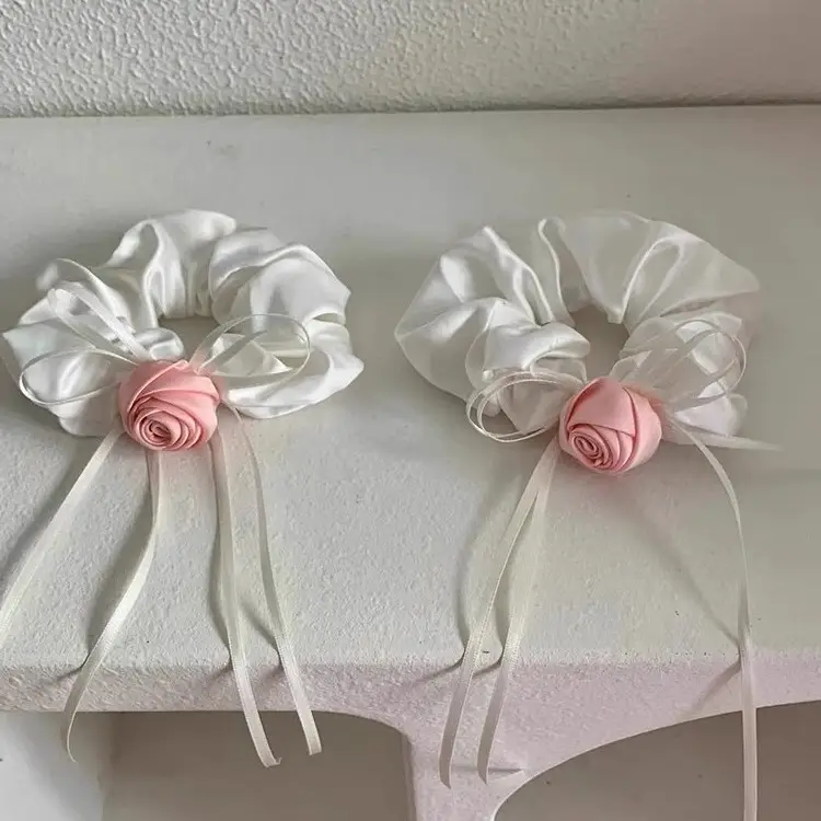 Gentle Rose Bow Hair Rings for Women