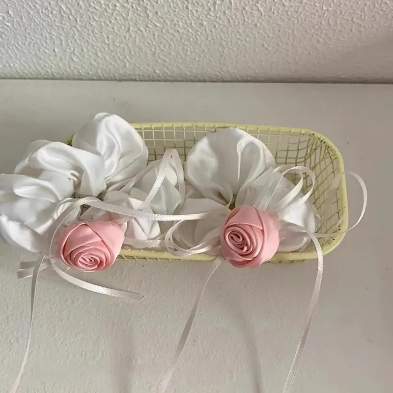 Gentle Rose Bow Hair Rings for Women