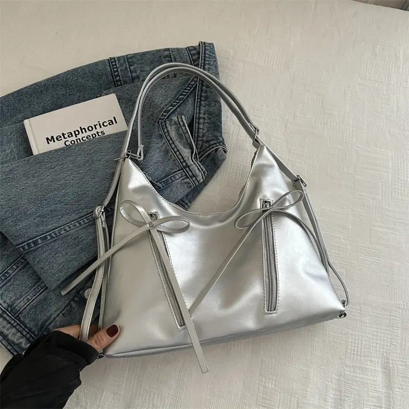 Large Capacity Korean Style Bow Shoulder Bag Women - Image 3