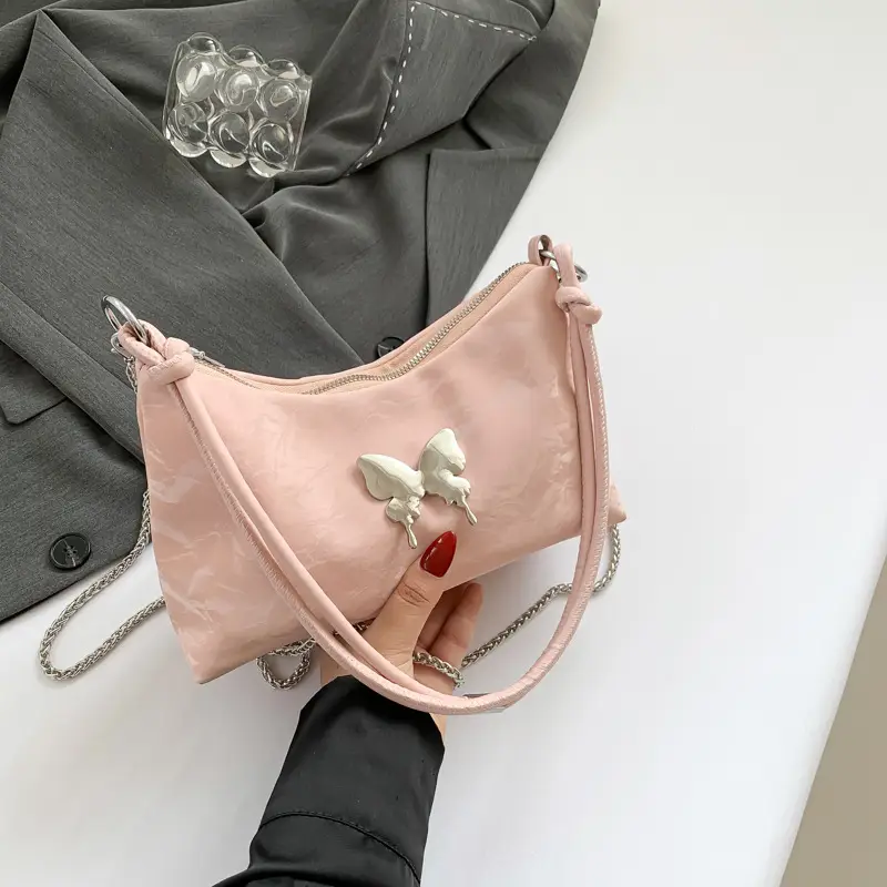 Pink Bow Shoulder Bag for Women Spring Summer - Image 7
