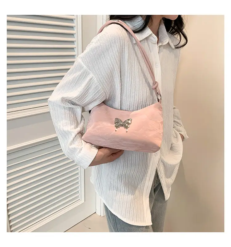 Pink Bow Shoulder Bag for Women Spring Summer — feature 9