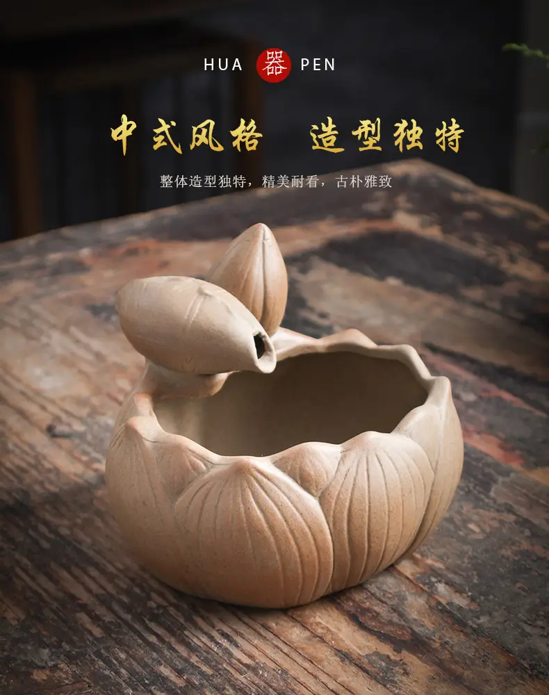 stoneware glaze-free raw soil firing fleshy flowerpot breathable plain burning classical simple potted fresh breathable fleshy plants — feature 6