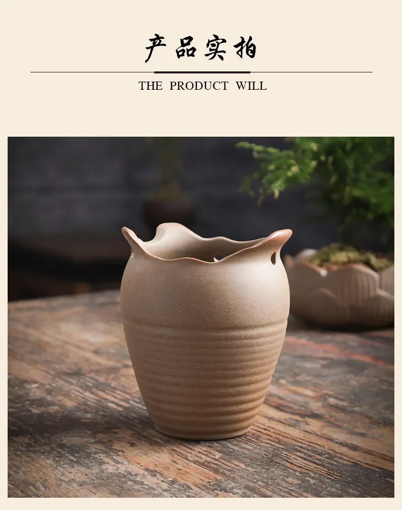 stoneware glaze-free raw soil firing fleshy flowerpot breathable plain burning classical simple potted fresh breathable fleshy plants — feature 9