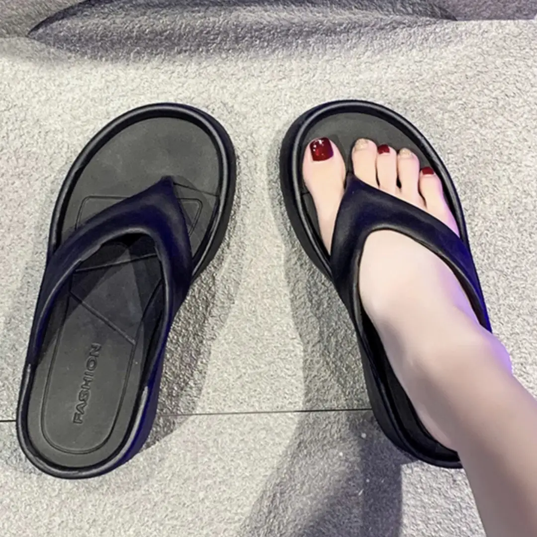 Cross-Border Hot-Selling 9cm Height-Increasing Flip-Flops for Women, Summer Beach Shoes for Petite Individuals, Instagram-Style Casual Thong Sandals - Image 5