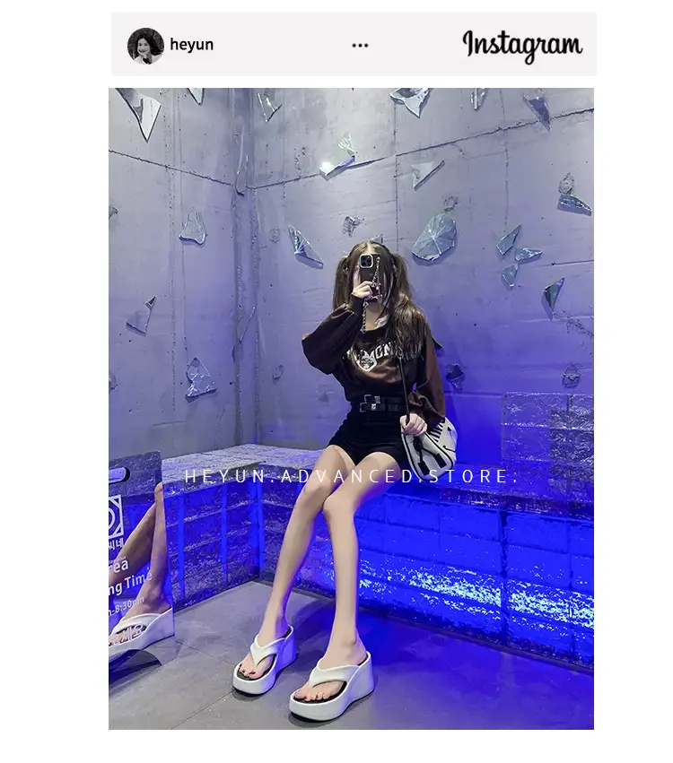 Cross-Border Hot-Selling 9cm Height-Increasing Flip-Flops for Women, Summer Beach Shoes for Petite Individuals, Instagram-Style Casual Thong Sandals — feature 1