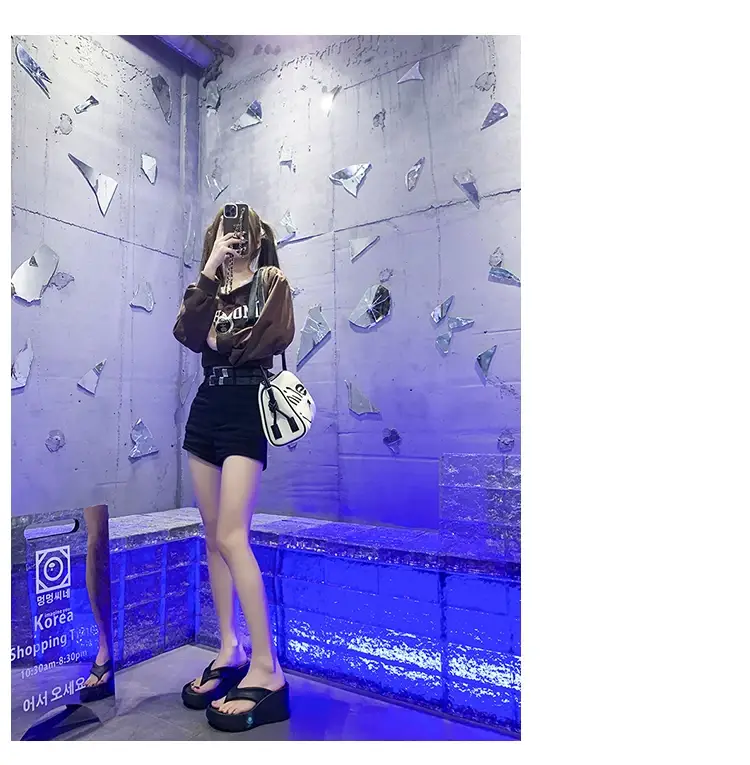 Cross-Border Hot-Selling 9cm Height-Increasing Flip-Flops for Women, Summer Beach Shoes for Petite Individuals, Instagram-Style Casual Thong Sandals — feature 10