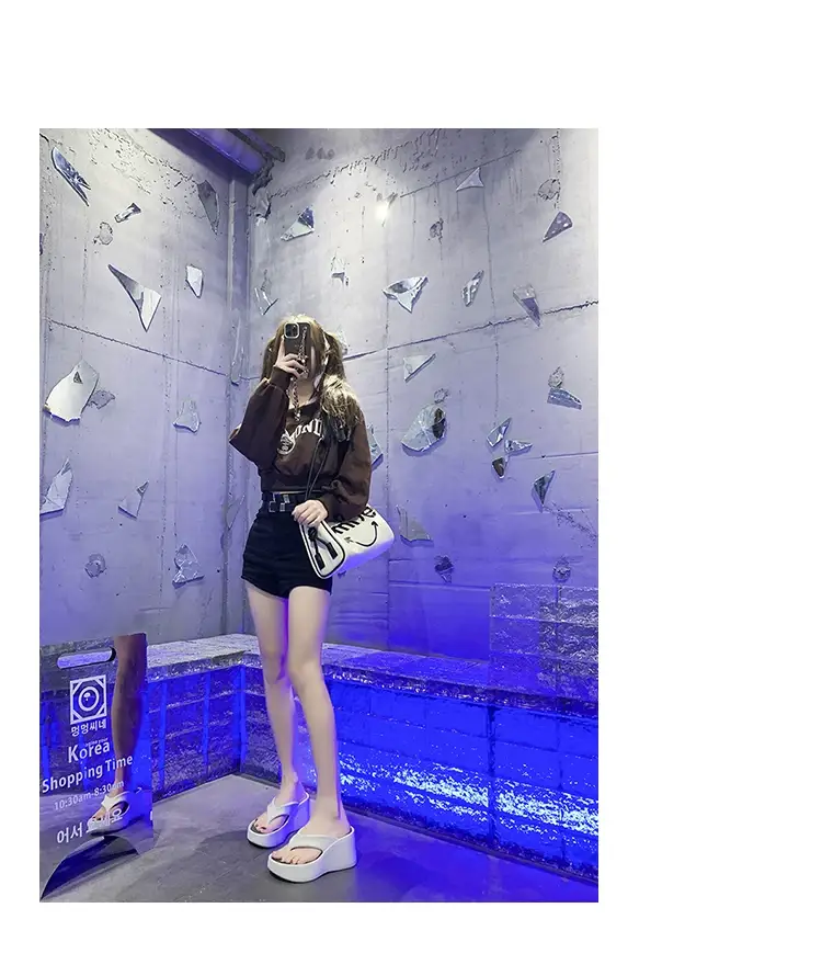 Cross-Border Hot-Selling 9cm Height-Increasing Flip-Flops for Women, Summer Beach Shoes for Petite Individuals, Instagram-Style Casual Thong Sandals — feature 13