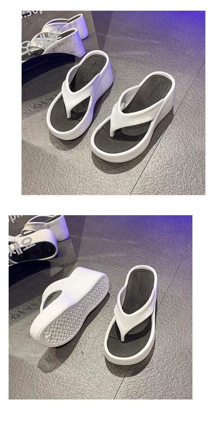 Cross-Border Hot-Selling 9cm Height-Increasing Flip-Flops for Women, Summer Beach Shoes for Petite Individuals, Instagram-Style Casual Thong Sandals — feature 18