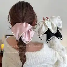 Black Polka Dot French Satin Hair Scrunchie — feature 14