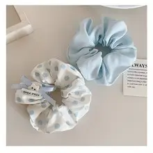 Black Polka Dot French Satin Hair Scrunchie — feature 4