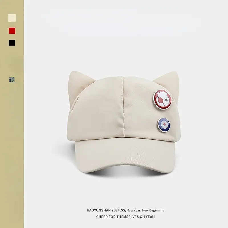 Asuka Cat Ears Baseball Cap Black - Image 13
