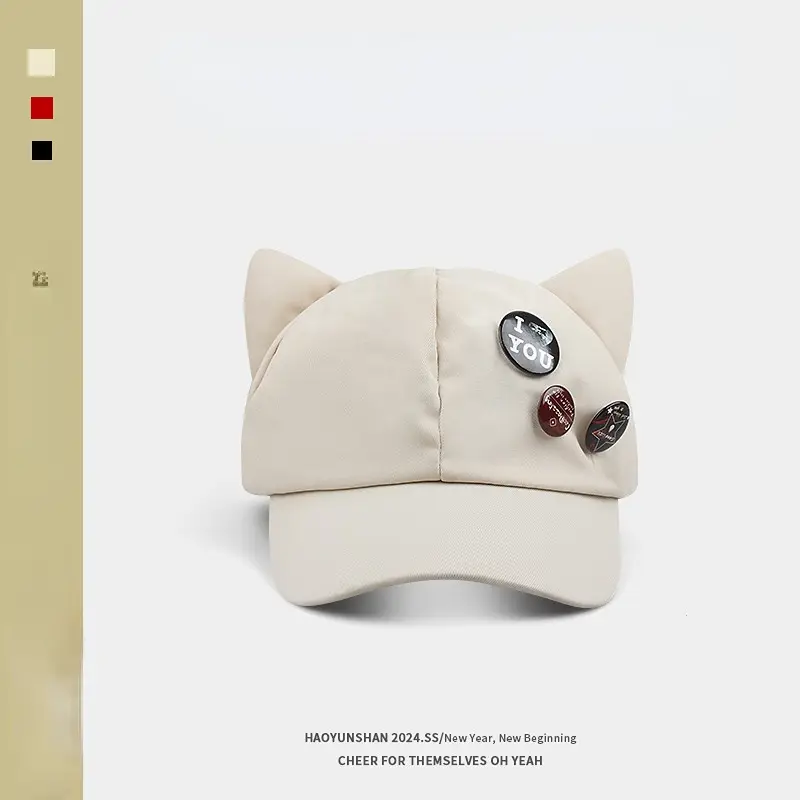Asuka Cat Ears Baseball Cap Black - Image 14