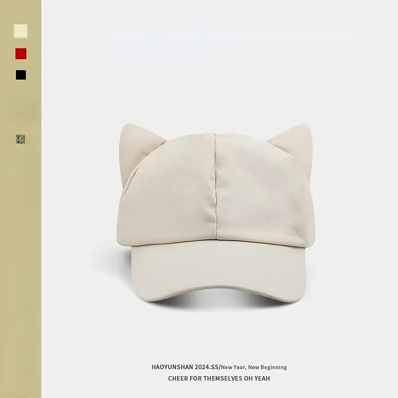Asuka Cat Ears Baseball Cap Black - Image 15