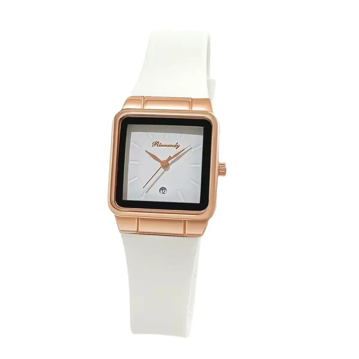 Women's Red Silicone Belt Quartz Watch Square Dial - Image 7