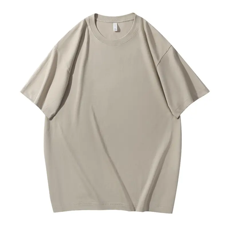 Men's Light Grey Knitted Cotton T-Shirt 230g - Image 6
