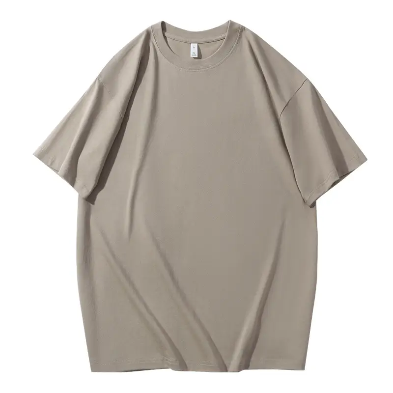 Men's Light Grey Knitted Cotton T-Shirt 230g - Image 7