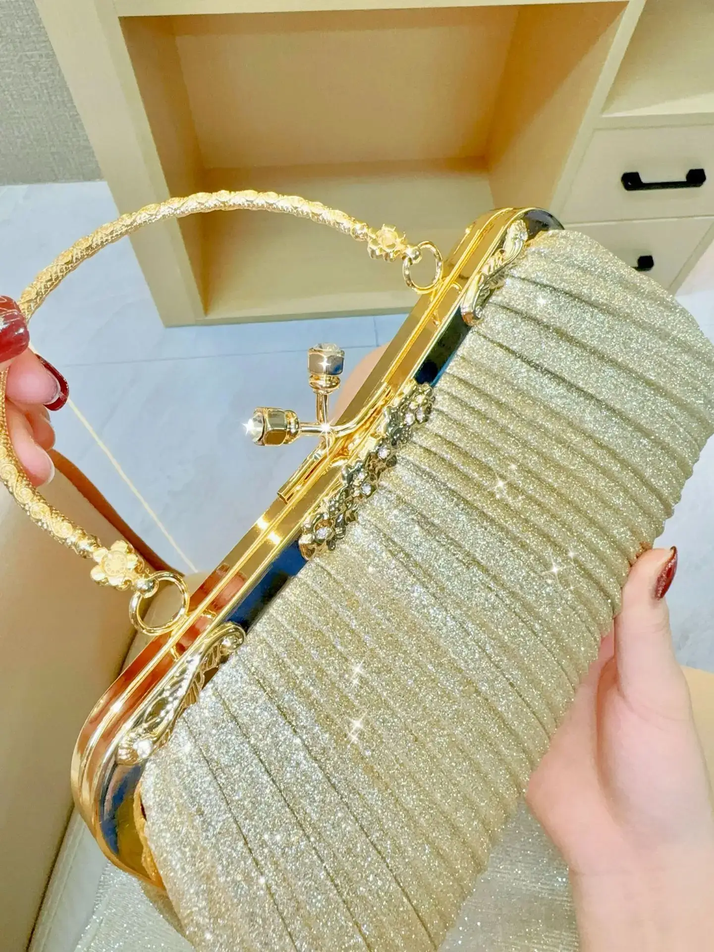 Sparkly Blue Tassel Shoulder Bag for Women - Image 5